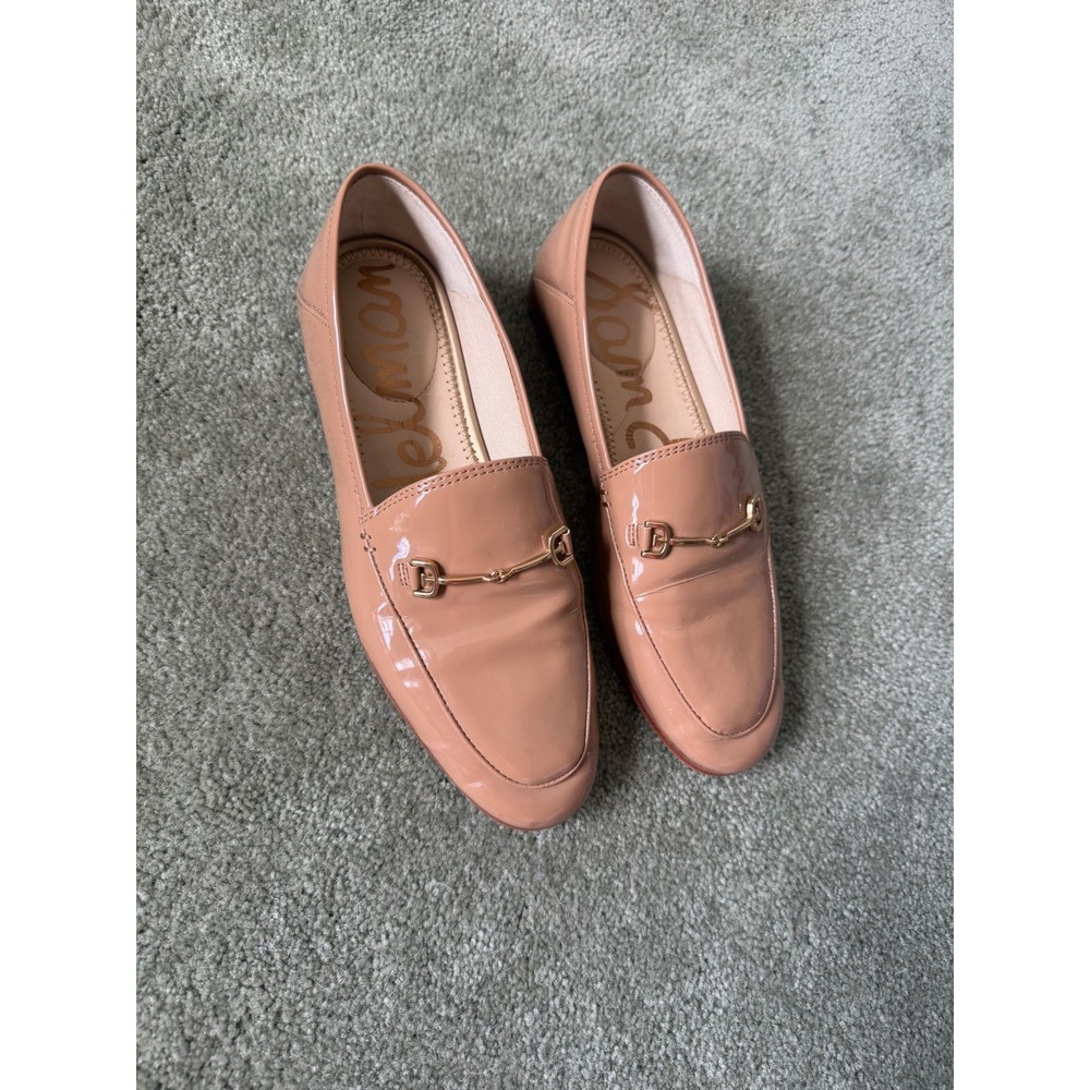 Sam Edelman Nude Patent Leather Horsebit Loafers Beige Flats US 7M